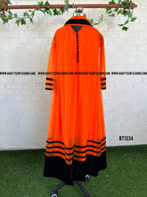 Load image into Gallery viewer, BT1334 Orange Black Double Ruffle Frock

