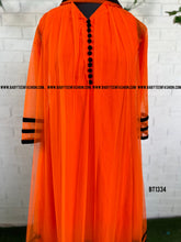 Load image into Gallery viewer, BT1334 Orange Black Double Ruffle Frock
