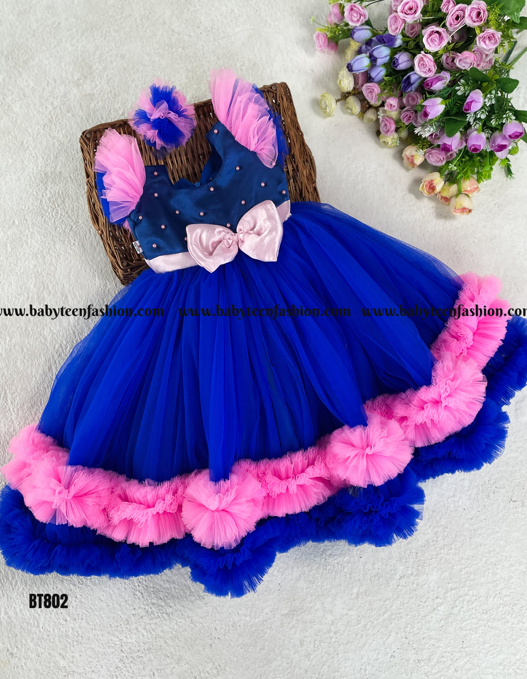 BT802 Pink Blue Fusion Frock