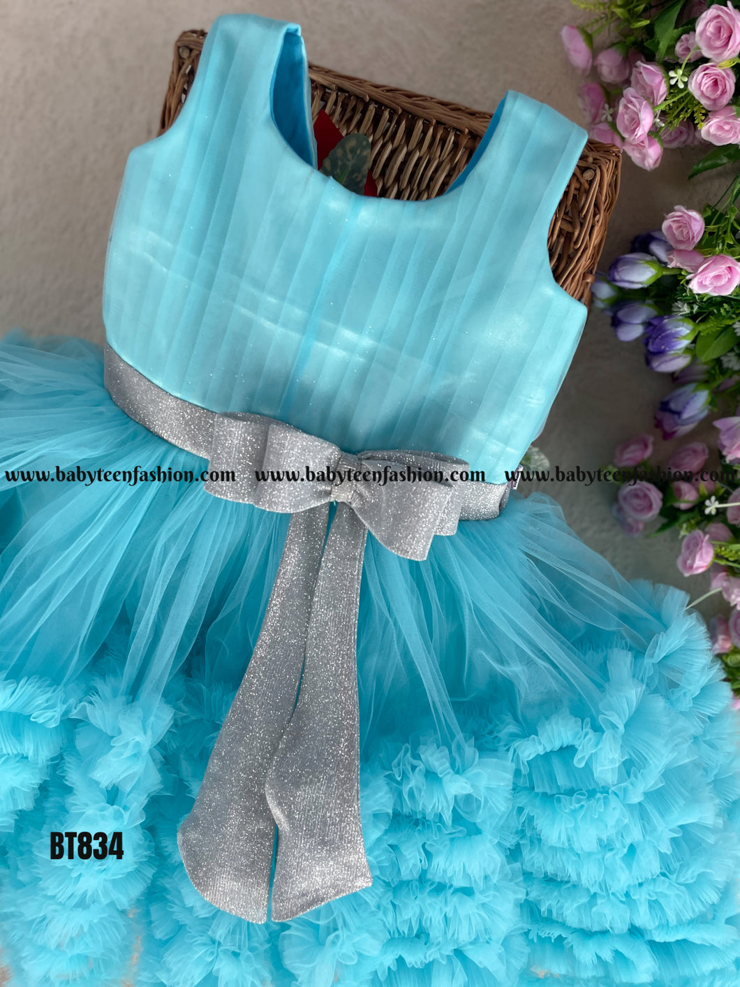 BT834 Sky Serenade  Baby’s Breezy Party Dress