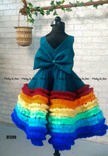 Load image into Gallery viewer, BT209 Rainbow Theme Birthday Party wear Frock
