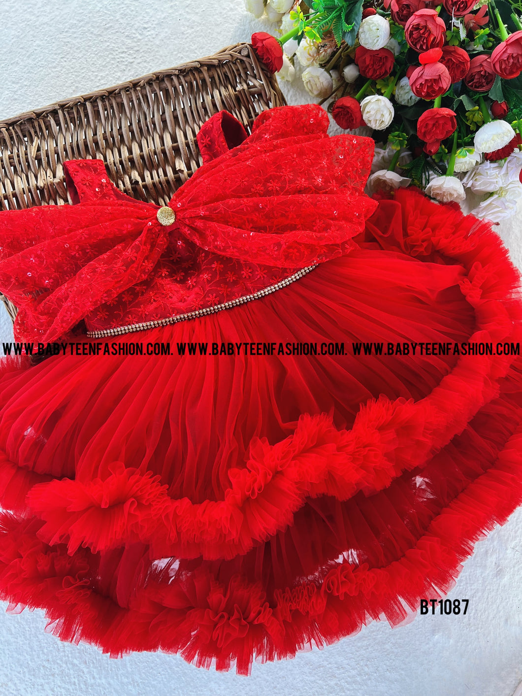 BT1087 Crimson Joy Luxe Celebration Dress for Little Charms