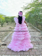 Load image into Gallery viewer, BT840 Baby Pink Multilayer Frock Detachable Long Princess Trail Baby and Teenage Girls

