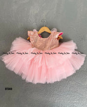 Load image into Gallery viewer, BT560 Baby Pink Party Wear Neckline Frock
