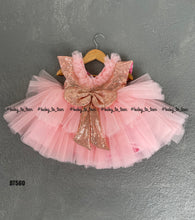 Load image into Gallery viewer, BT560 Baby Pink Party Wear Neckline Frock
