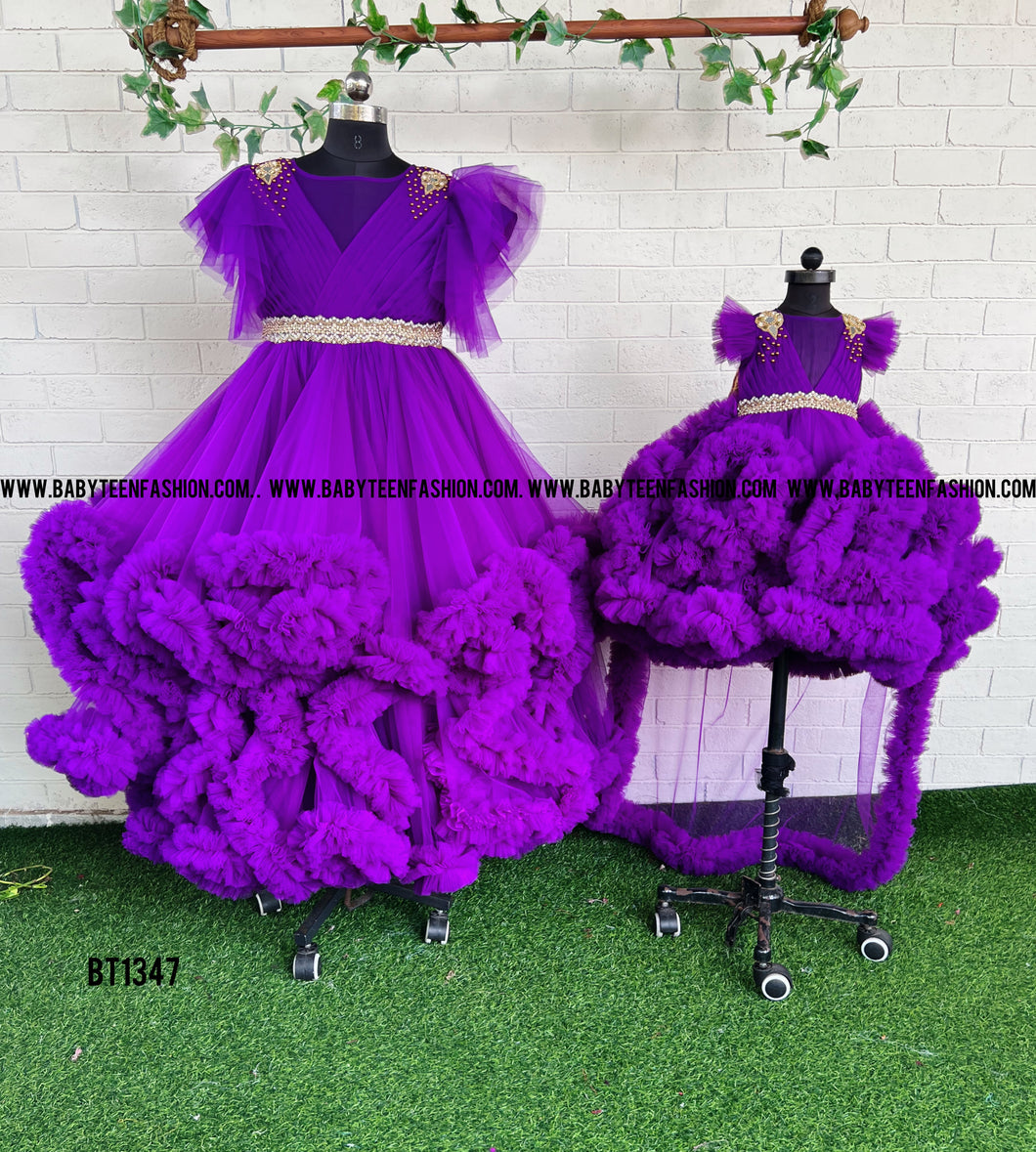 BT1347 Violet Heavy Cloud Gown Mother Adult Gown