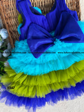 Load image into Gallery viewer, BT847 Peacock Parade  Baby’s Vibrant Party Dress
