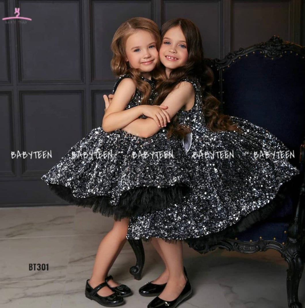 BT301 Designer Party wear Sequence Frock for Girls
