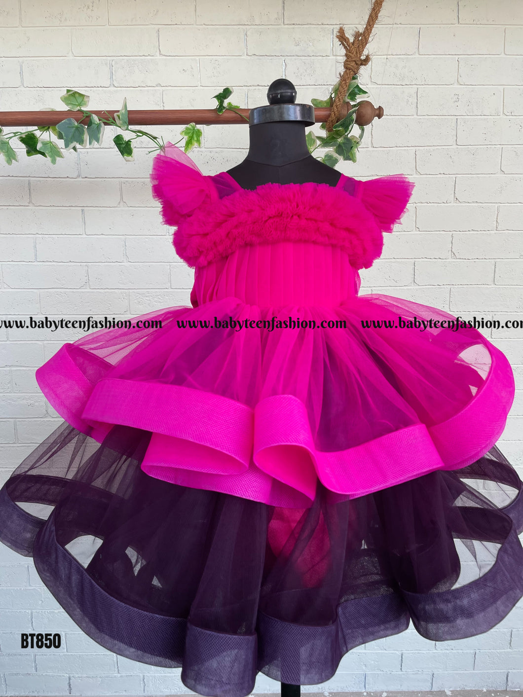 BT850 Fuchsia Fantasy: Vibrant Voluminous Dress for Little Divas