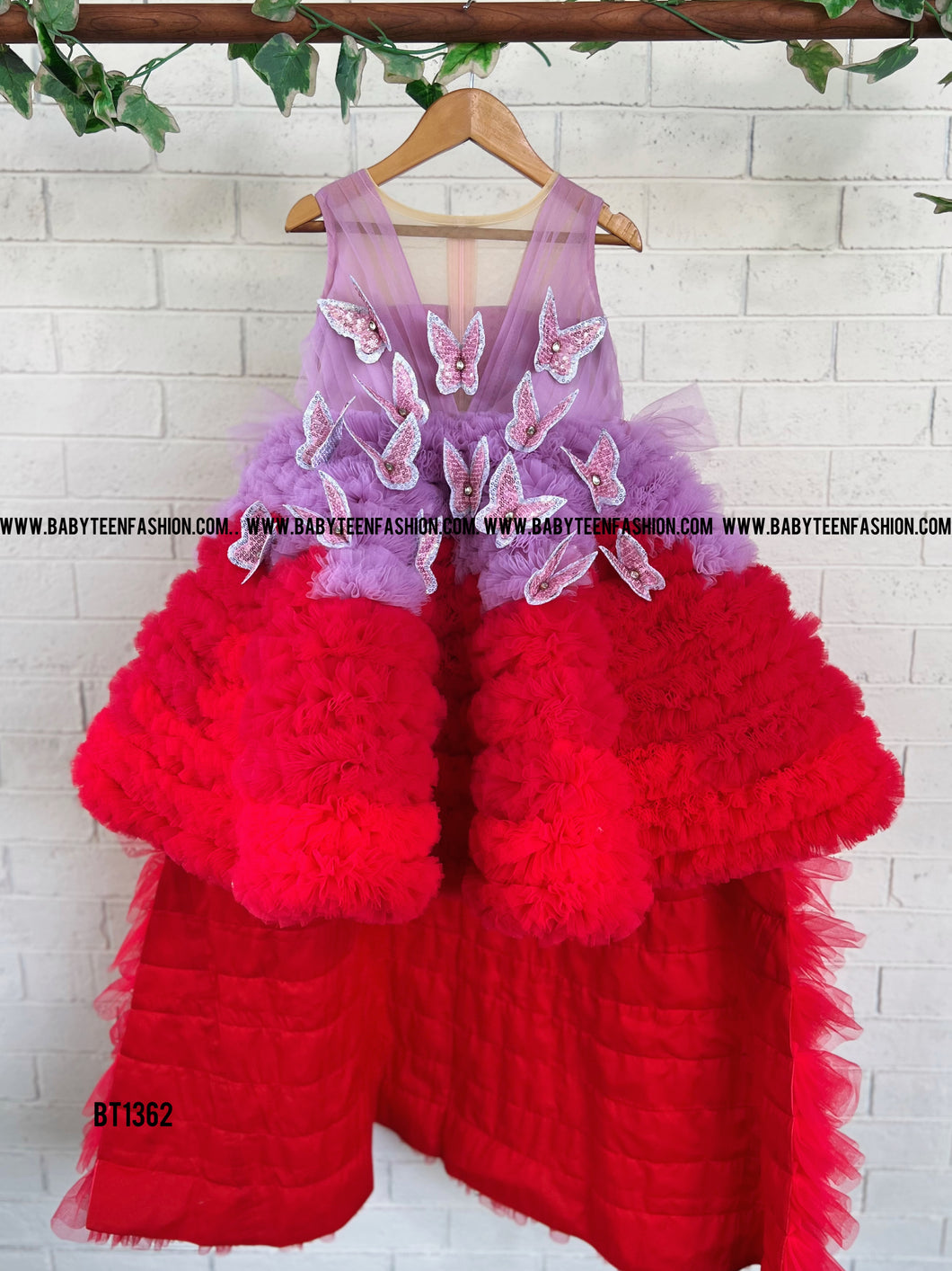 BT1362 Luxury Western Designer Party wear Butterfly Theme