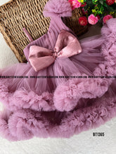 Load image into Gallery viewer, BT1365 One Shoulder Double Ruffles Birthday Frock
