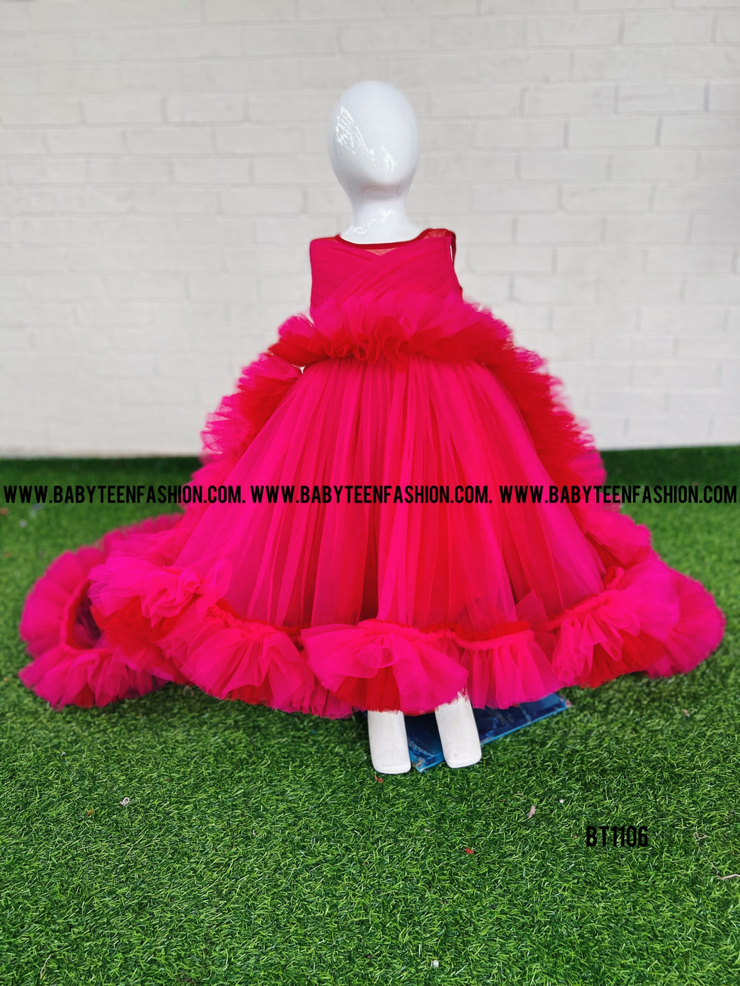BT1106 Longtail Heavy Party wear Frock For Birthday