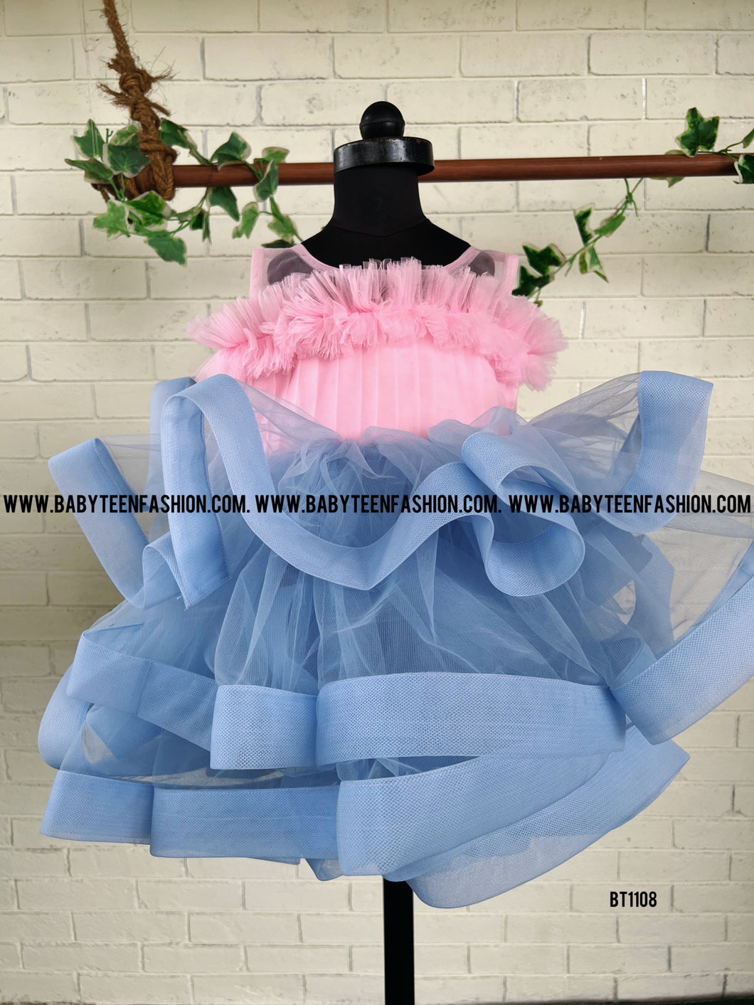 BT1108 Crinoline with Flowers Designer Partywear Frock