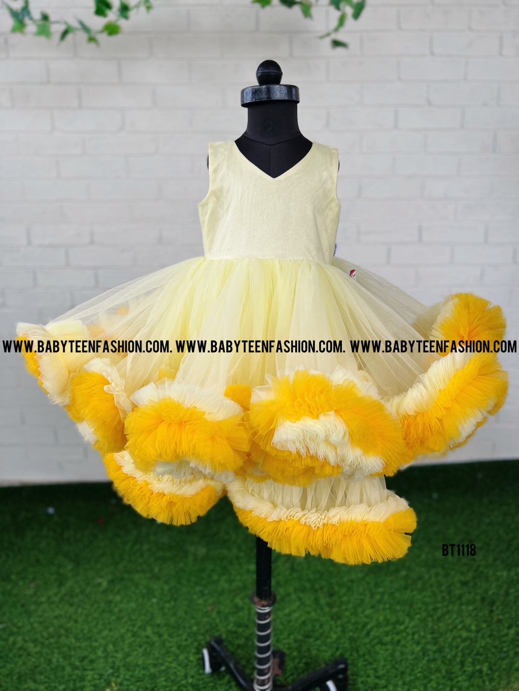 BT1118 Heavy Double Ruffles Party wear Frock