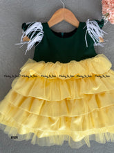 Load image into Gallery viewer, BT574 Ostrich Feather Double Color Frock
