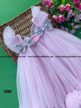 Load image into Gallery viewer, BT851 Semi Partywear Pink Frock with Elegant Sequence Bows Highlghts For Cake Smash and Photoshoot
