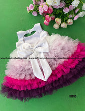 Load image into Gallery viewer, BT855 Plum Petal Ombre Dress Whispers of Color for Tiny Trendsetters
