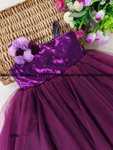 Load image into Gallery viewer, BT1142 Purple Sequins Birthday  Frock
