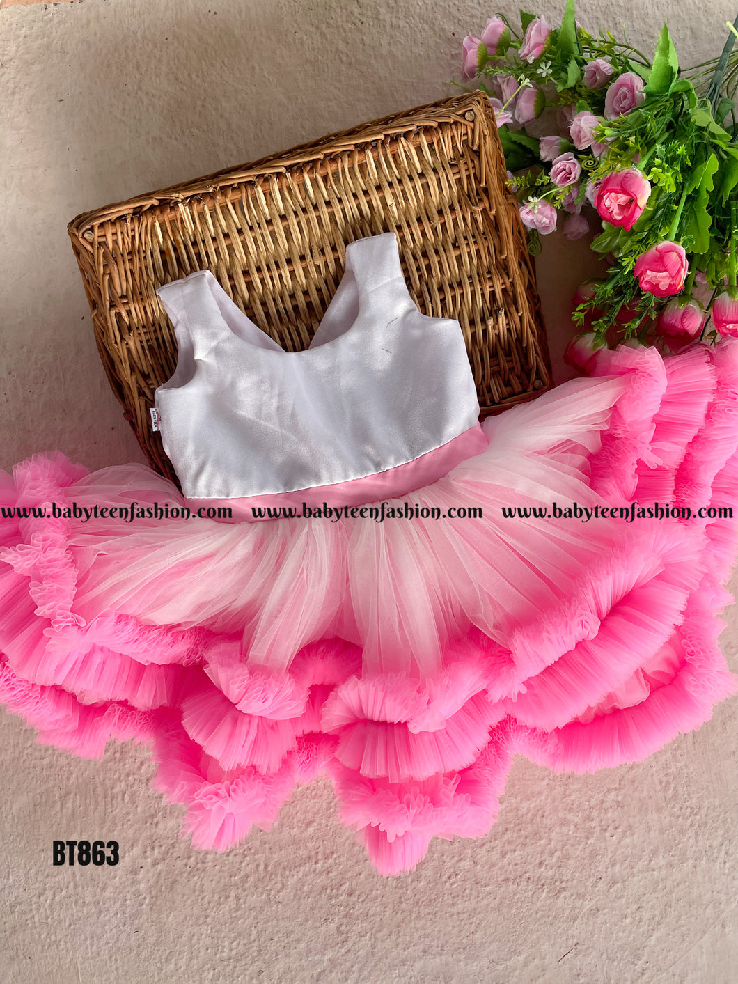 BT863 Flamingo Theme Birthday Frock