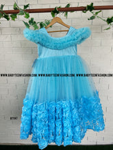 Load image into Gallery viewer, BT1147 Azure Blossom: Enchanting Floral Dress for Joyful Celebrations
