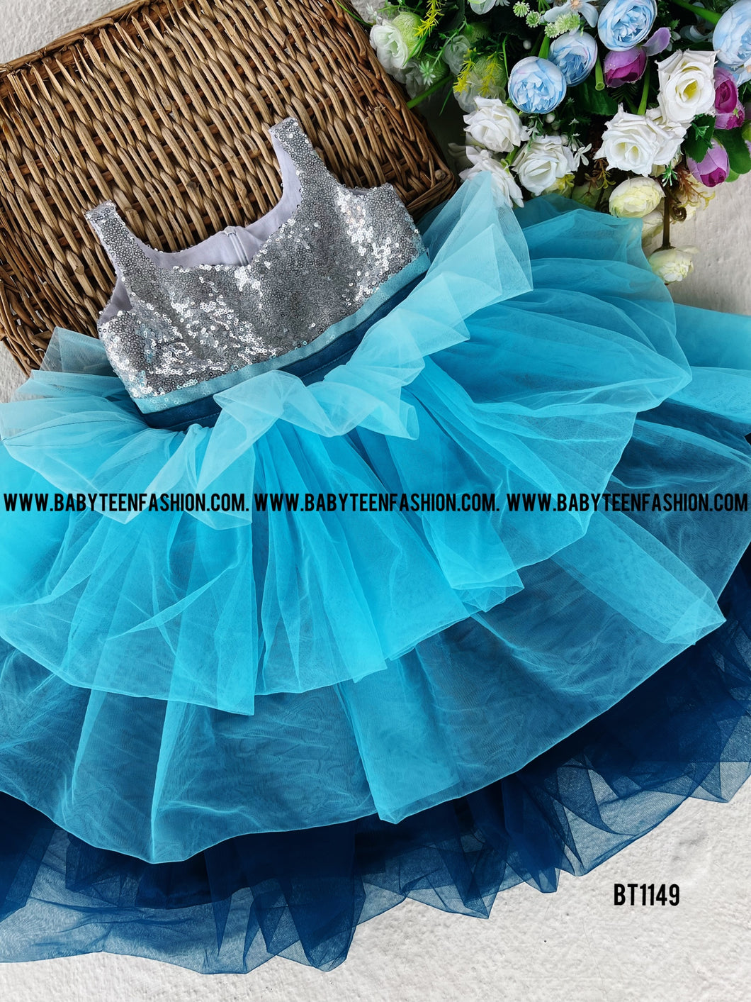 BT1149 Sequins Frock for Birthday Party