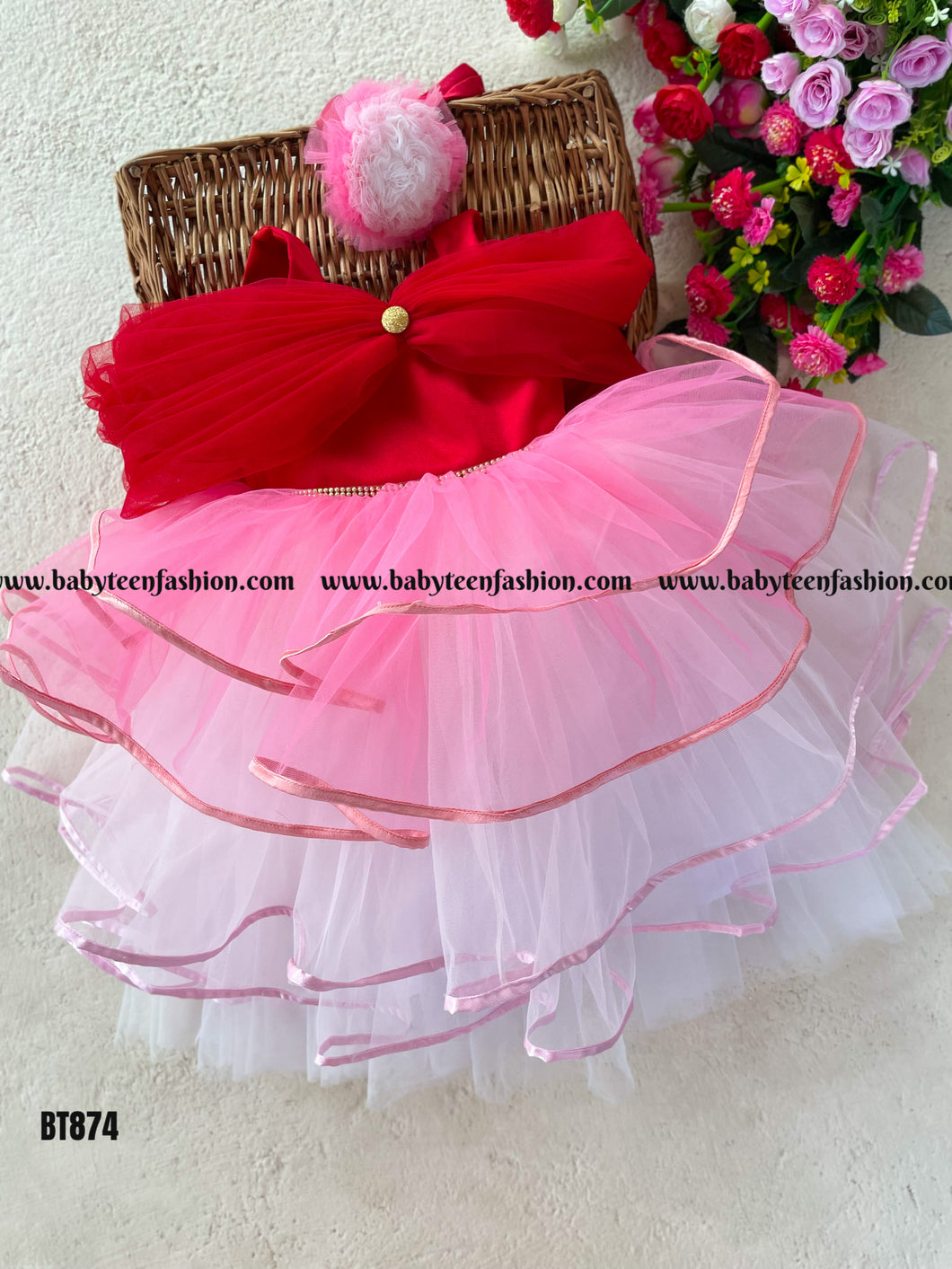 BT874 Blushing Pink Princess - Festive Baby Dress