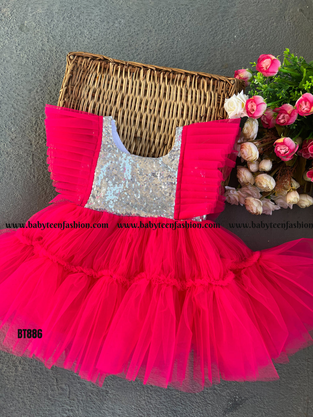 BT886 Hotpink Frock