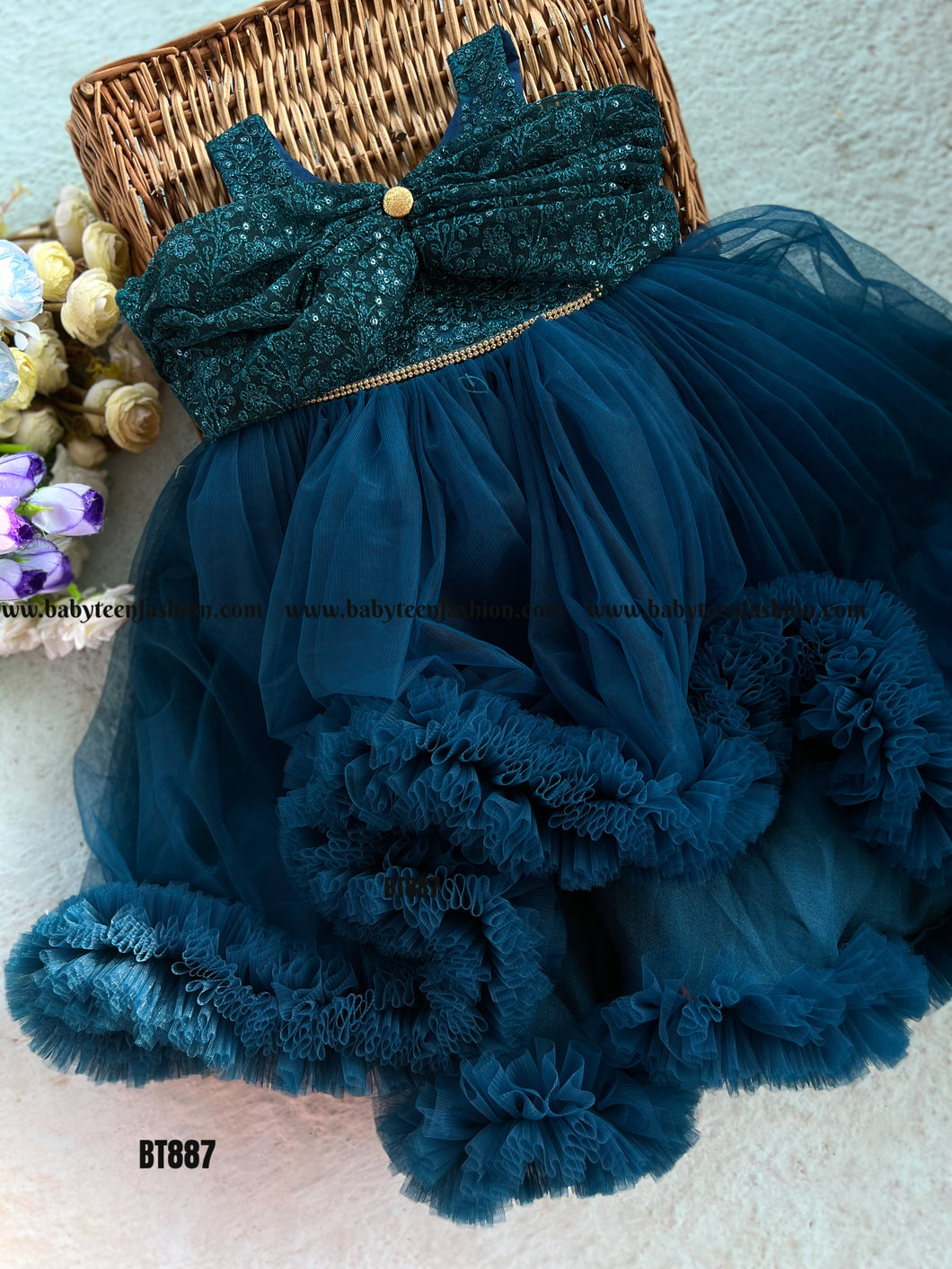 BT887 High Low Party Wear Princess Gown