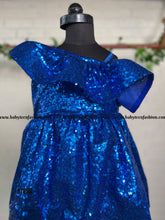 Load image into Gallery viewer, BT896 Blue full sequins frock
