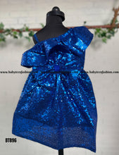 Load image into Gallery viewer, BT896 Blue full sequins frock
