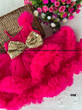 Load image into Gallery viewer, BT898 Hot pink pearl embellished frock
