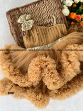 Load image into Gallery viewer, BT897 Coffee colour ruffle frock
