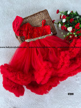 Load image into Gallery viewer, BT899 Red Velvet Frock
