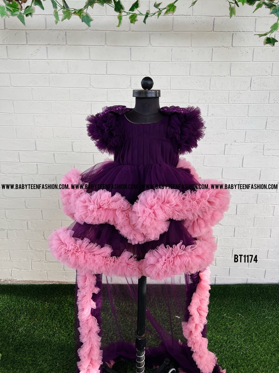 BT1174 Heavy Ruffles Frock For Birthday party