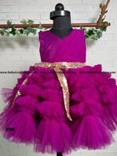 Load image into Gallery viewer, BT901 Purple Ruffles Frock
