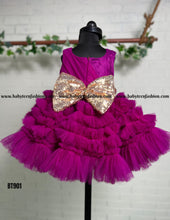 Load image into Gallery viewer, BT901 Purple Ruffles Frock
