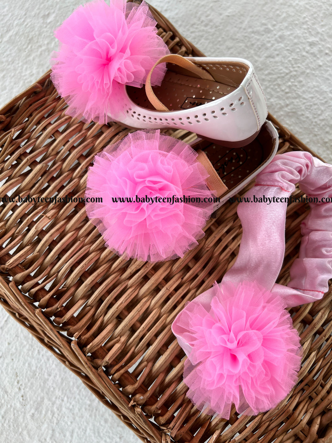 Shoes with matching flower