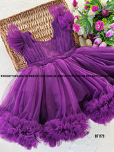 Load image into Gallery viewer, BT1179 Single Color Ruffle Party Wear Frock for Babies and Teenage Girls
