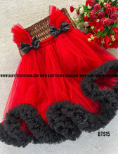 Load image into Gallery viewer, BT915 Semi Partywear Double Bow Frock with Ruffle
