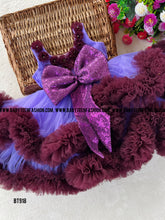 Load image into Gallery viewer, BT918 Royal Blossom: Majestic Purple Party Gown for Your Little Princess
