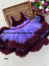 Load image into Gallery viewer, BT918 Royal Blossom: Majestic Purple Party Gown for Your Little Princess
