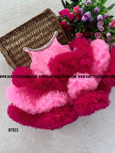 Load image into Gallery viewer, BT923 Ruffle Party wear Frock with Pearl for Birthday party
