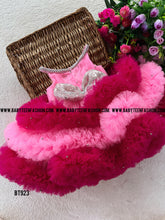 Load image into Gallery viewer, BT923 Ruffle Party wear Frock with Pearl for Birthday party
