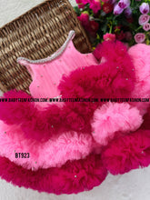 Load image into Gallery viewer, BT923 Ruffle Party wear Frock with Pearl for Birthday party
