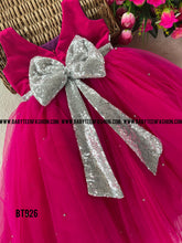 Load image into Gallery viewer, BT926 Sleeveless Hotpink Pearl Embellished Gown
