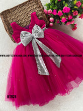 Load image into Gallery viewer, BT926 Sleeveless Hotpink Pearl Embellished Gown
