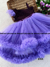 Load image into Gallery viewer, BT935 Lavender Purple Partywear Pearls Frock
