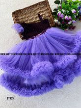 Load image into Gallery viewer, BT935 Lavender Purple Partywear Pearls Frock
