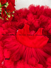 Load image into Gallery viewer, BT632 Christmas Theme Ruffles Party wear Frock With Velvet Yoke
