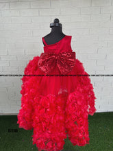 Load image into Gallery viewer, BT1186 Red Flower High Low Frock
